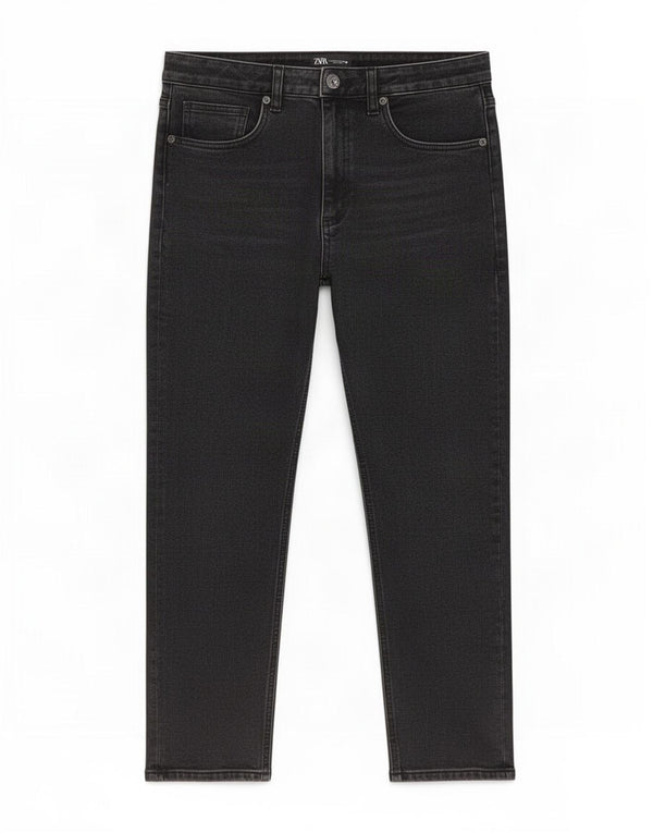 Zara Jeans Rectos Mujer EU 40 Medium W30 L26 Algodón Negro
