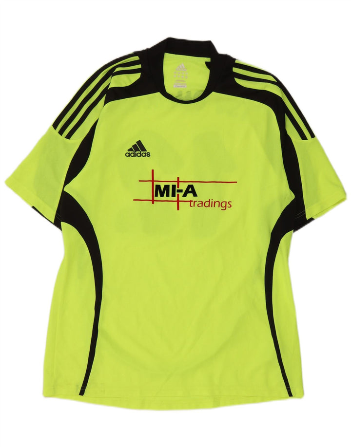 Adidas Hombre Camiseta Gráfica Top Grande Verde Colorblock Poliéster