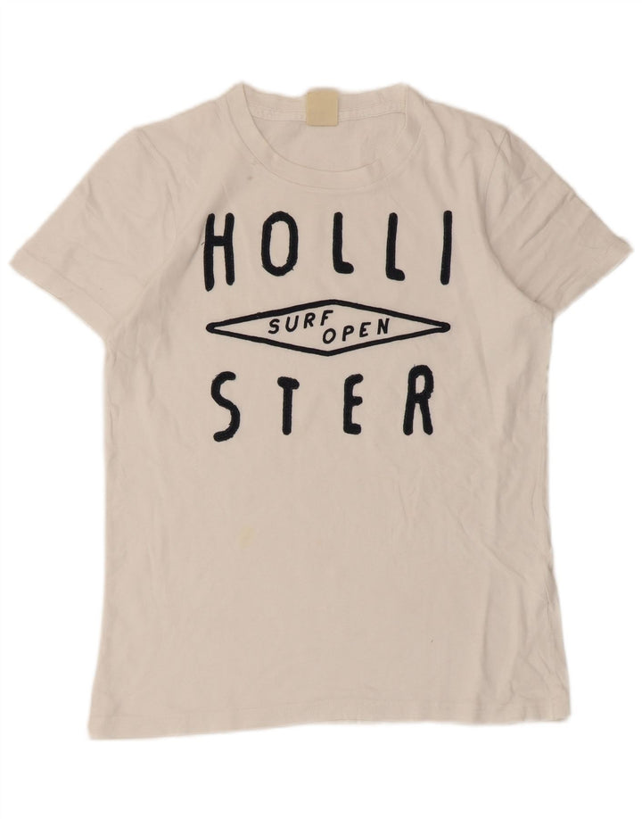 Hollister Hombre Camiseta Gráfica Top Small Blanco