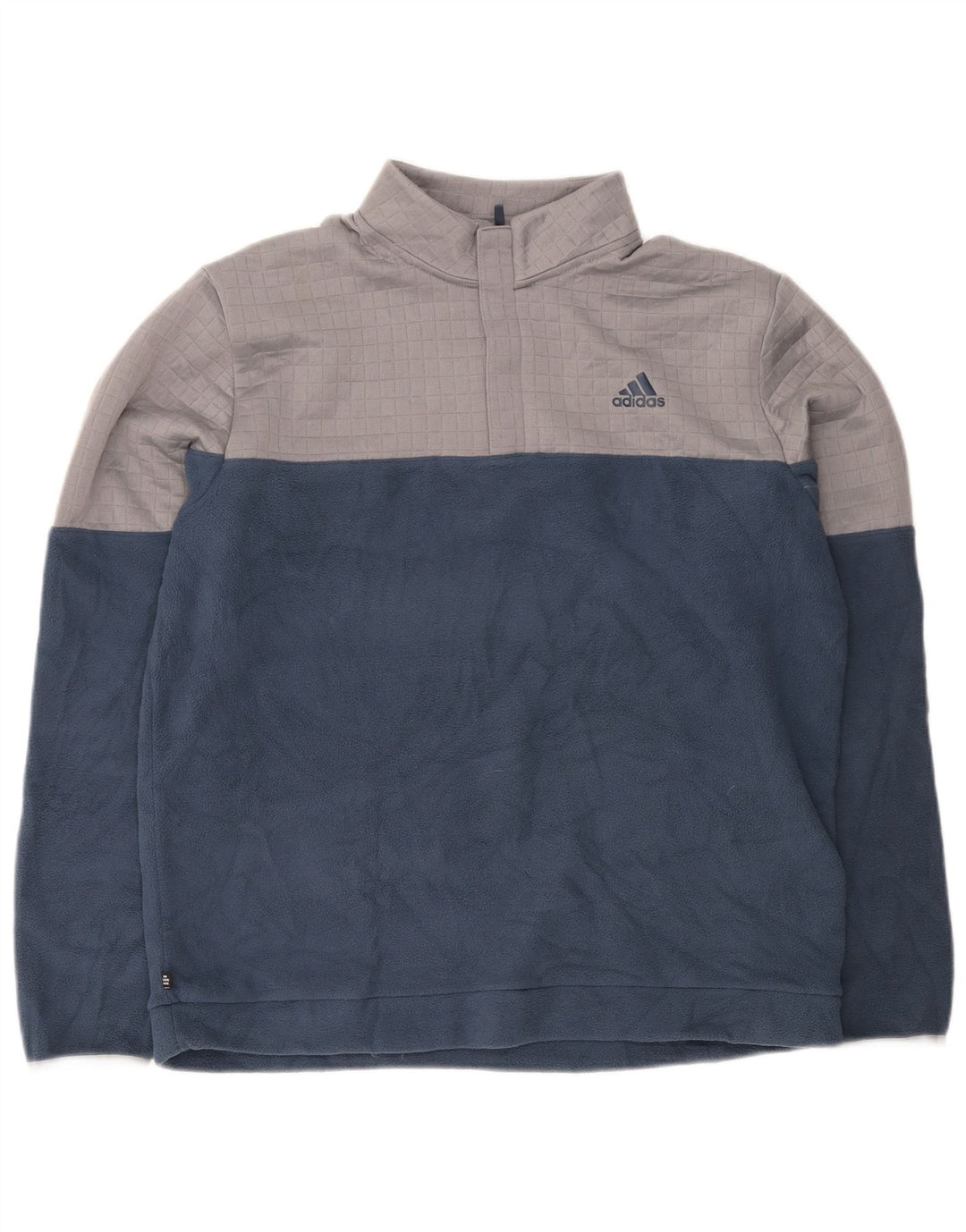 Adidas Hombre Zip Neck Fleece Jumper Grande Azul Marino Poliéster