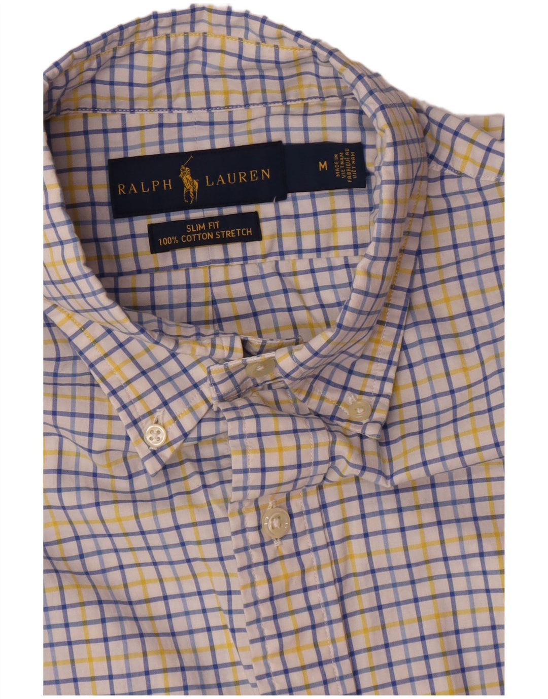 Ralph Lauren Camisa Slim Fit De Algodón A Cuadros Blanco Medio Para Hombre