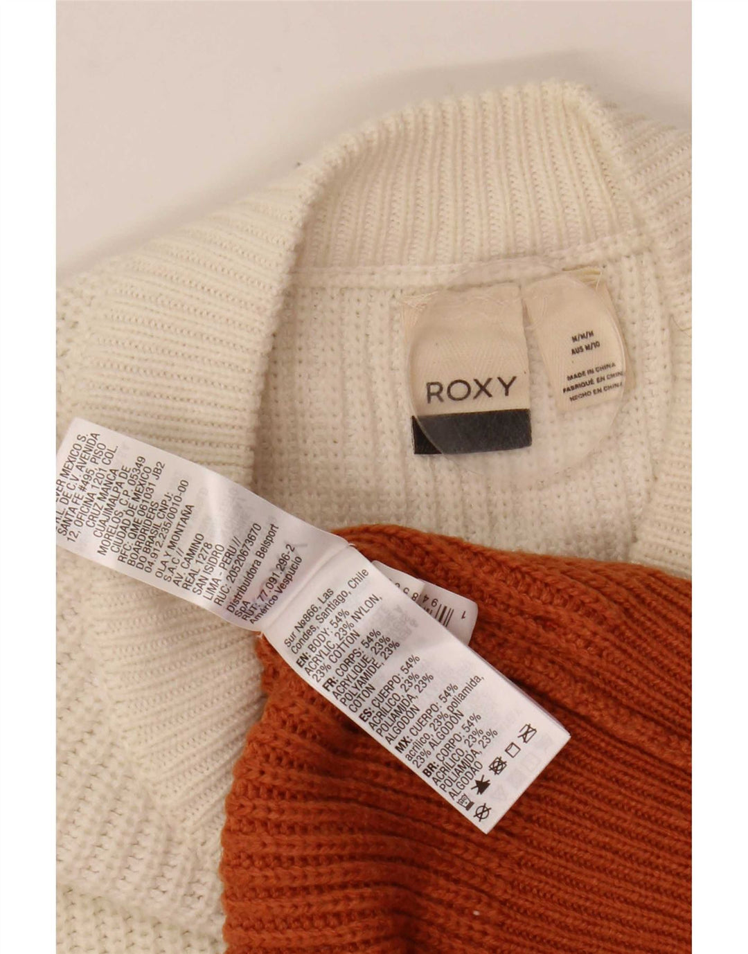Jersey Roxy para mujer con cuello barco, talla M, multicolor, color block