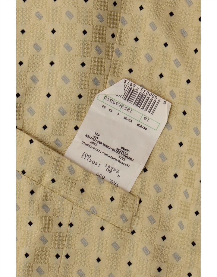 Chaleco vintage para hombre IT 50 seda geométrica beige medio