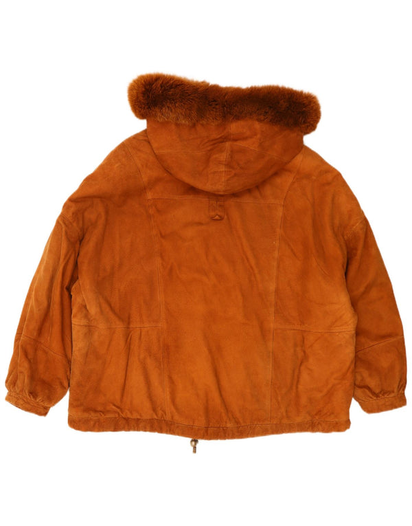 Conbipel Chaqueta de ante con capucha para mujer UK 22 3XL Marrón