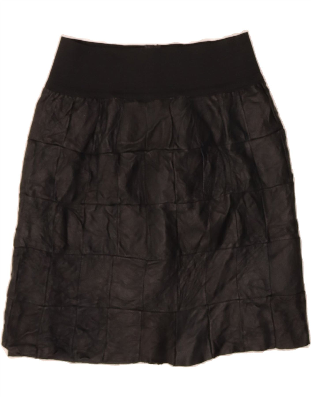 VINTAGE Womens Leather Skirt W25 XS Black Patchwork Vintage Vintage and Second-Hand Vintage from Messina Hembry 