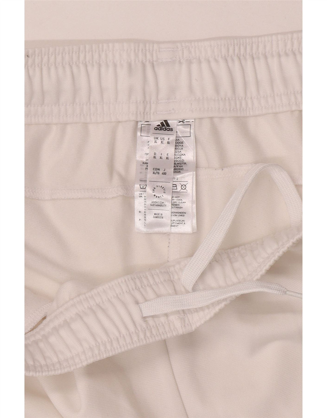 Adidas Hombre Pantalón Chándal Joggers XL Blanco Poliéster