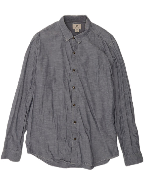 TIMBERLAND Mens Slim Fit Shirt XL Grey Cotton