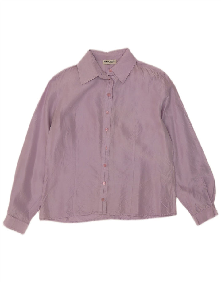 Repetir Blusa Camisera Mujer EU 38 Seda Mediana Púrpura