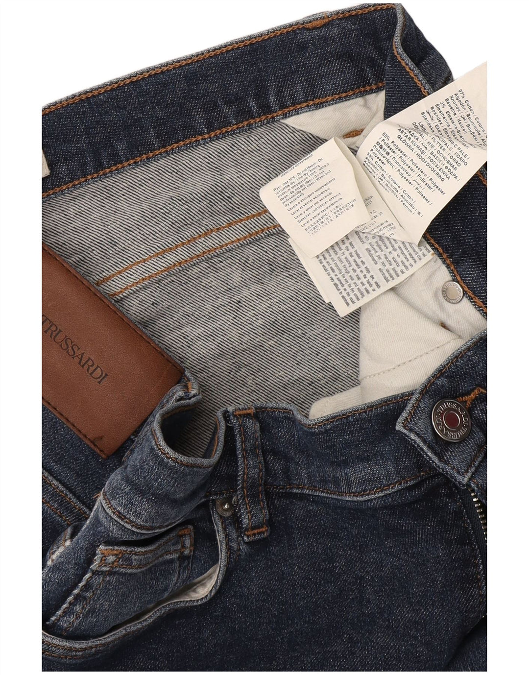 Vaqueros Trussardi Mujer Slim IT 44 Medium W30 L32 Azul Marino Algodón