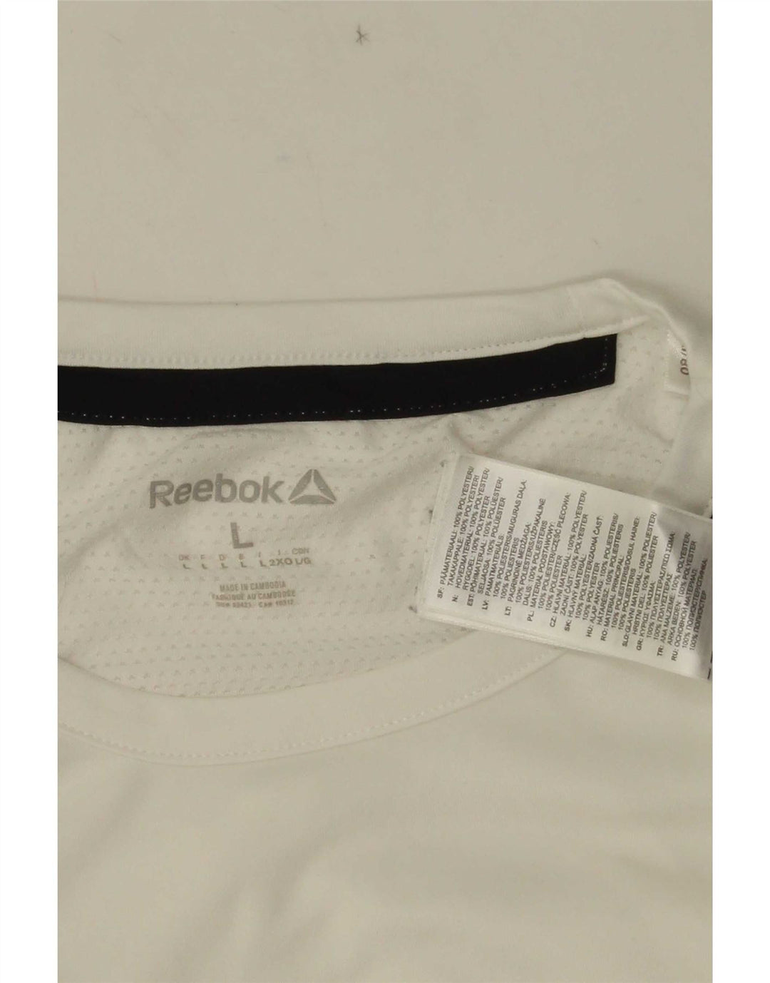 Reebok - Camiseta para hombre, talla grande, color blanco, poliéster