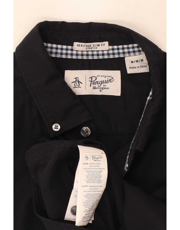 Camisa Penguin Heritage Slim Fit para hombre de algodón azul marino mediano