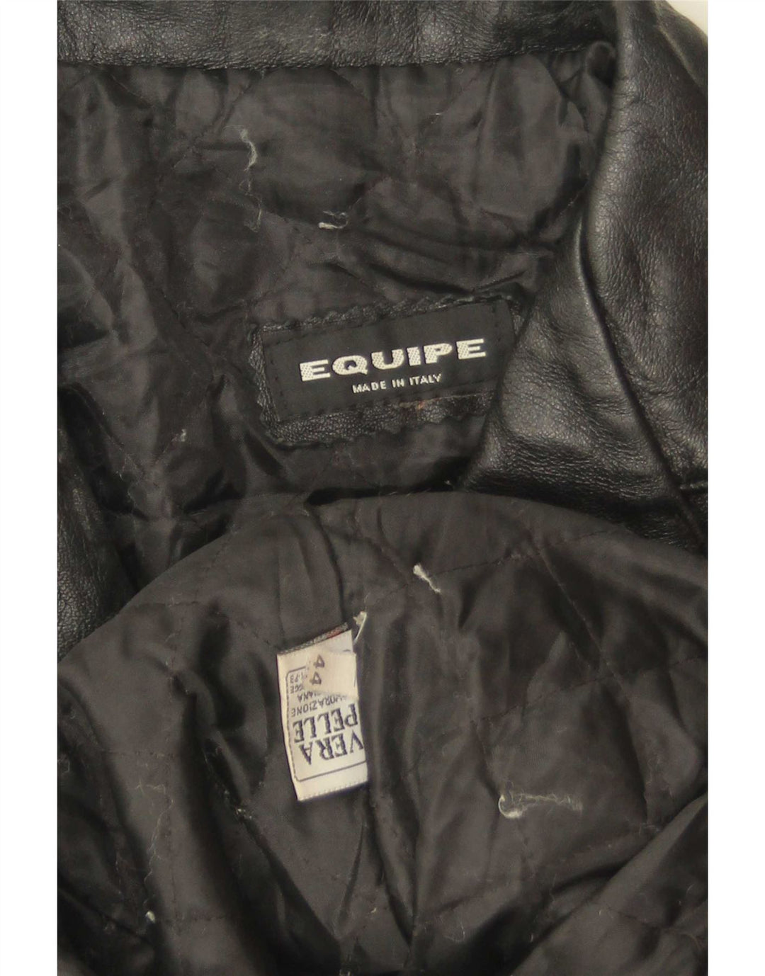 Chaqueta tipo blazer de cuero con 3 botones para mujer Equipe IT 44 Cuero negro mediano
