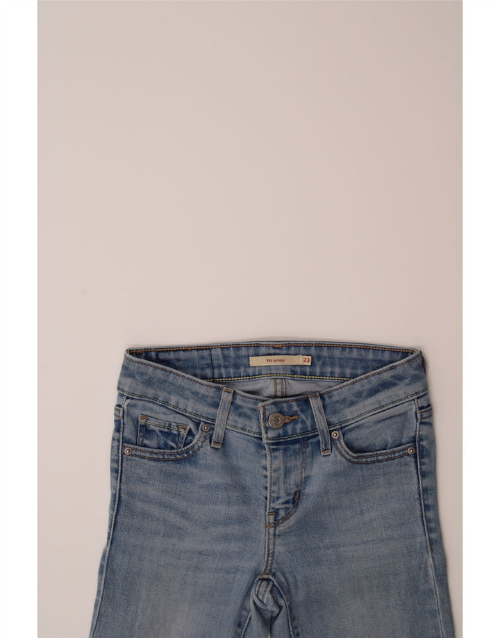 LEVI'S Womens 711 Skinny Jeans W23 L32 Blue Vintage Levi's and Second-Hand Levi's from Messina Hembry 