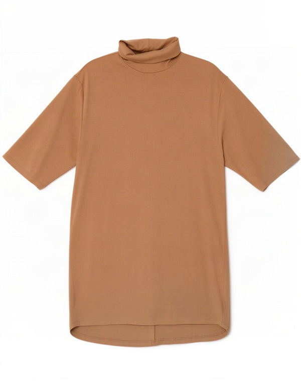 Zara Vestido recto para mujer UK 46 Grande Algodón beige
