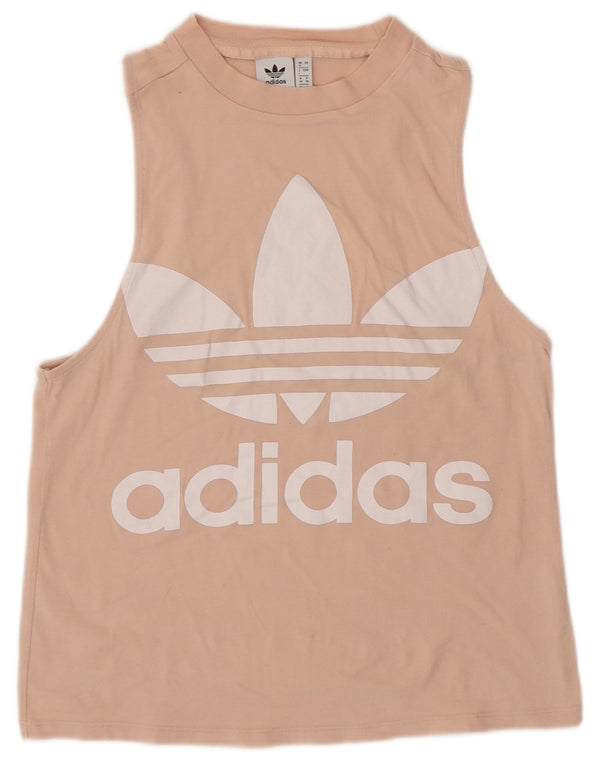 Adidas Mujer Gráfico Chaleco Top Reino Unido 8 Pequeño Beige