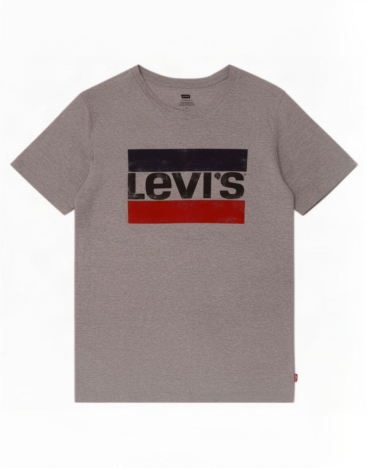 Levi's Hombre Camiseta Gráfica Top Algodón Gris Medio