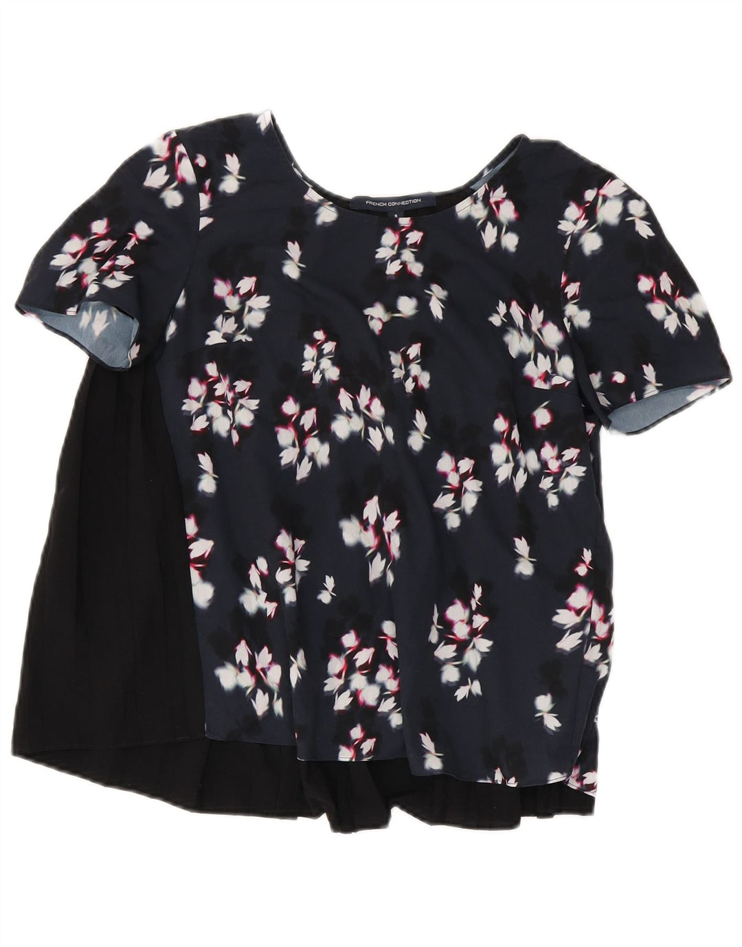 French Connection Blusa para mujer Top UK 40 Pequeño Poliéster floral negro