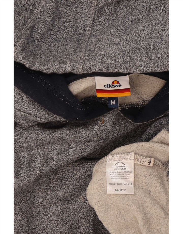 Ellesse Hombre Sudadera Con Capucha Gráfica De Algodón Moteado Gris Medio