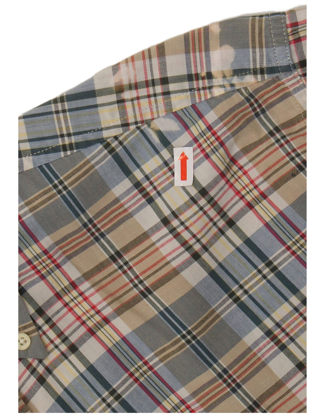 J. CREW Camisa de manga corta para hombre de algodón a cuadros multicolor mediano