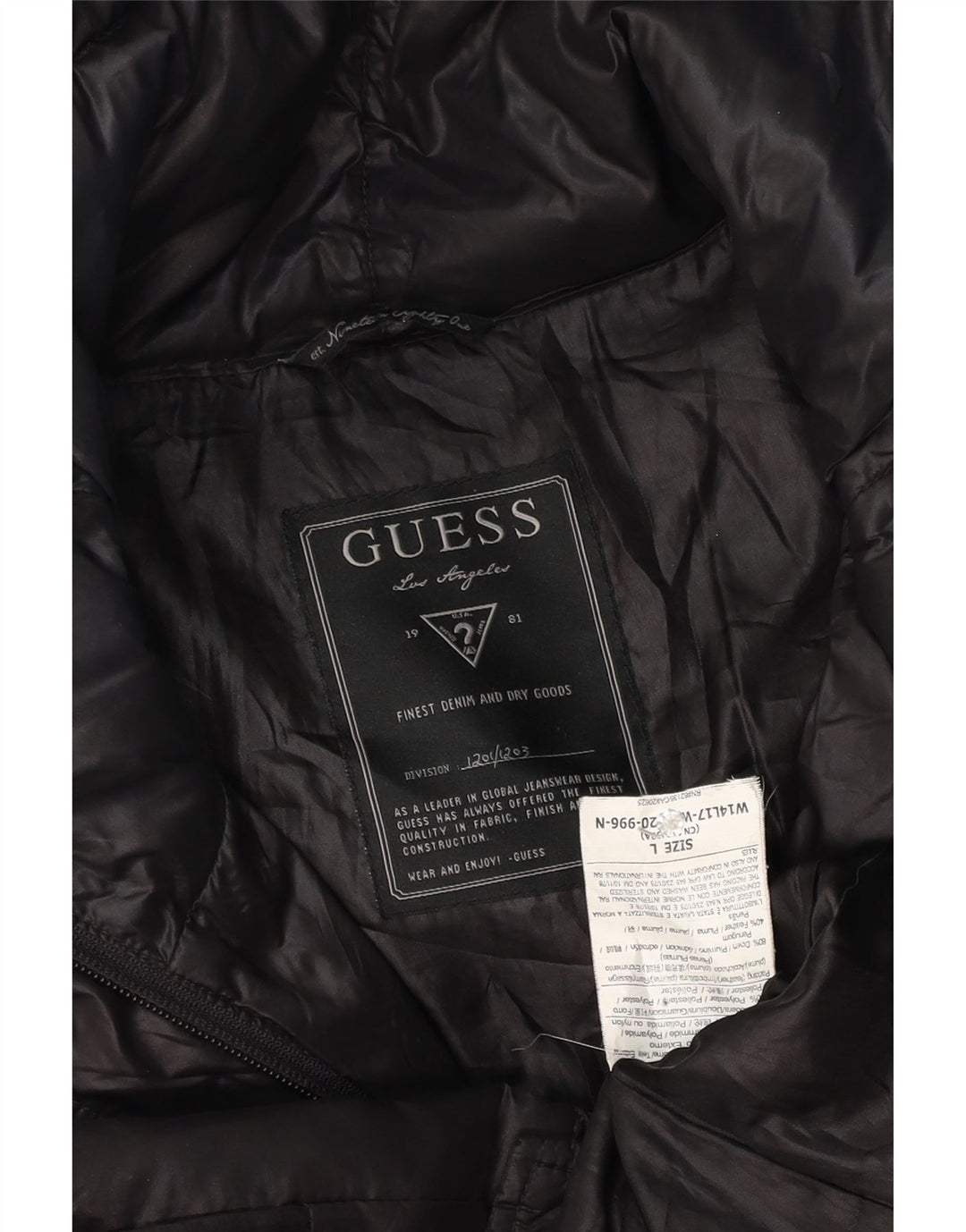 Guess Chaqueta acolchada para mujer UK 46 Grande Poliéster negro