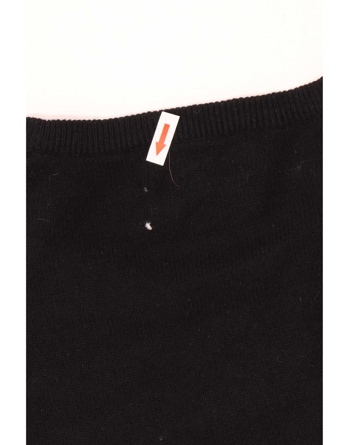 Marks & Spencer Jersey de corte regular con cuello barco para hombre, talla grande, de lana negra