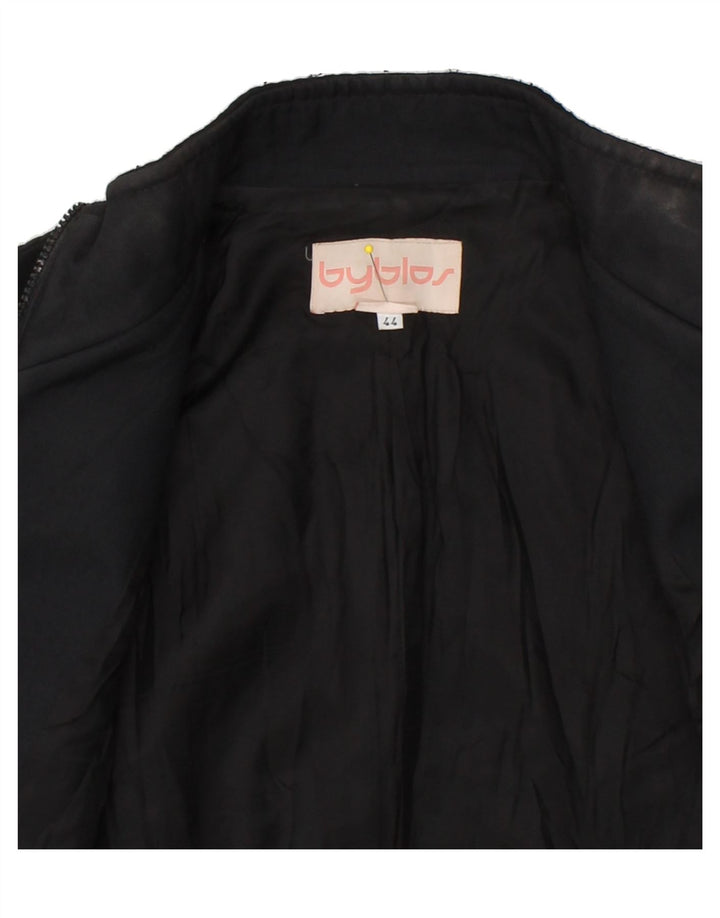 BYBLOS Womens Bomber Jacket IT 44 Medium Black Nylon Vintage Byblos and Second-Hand Byblos from Messina Hembry 