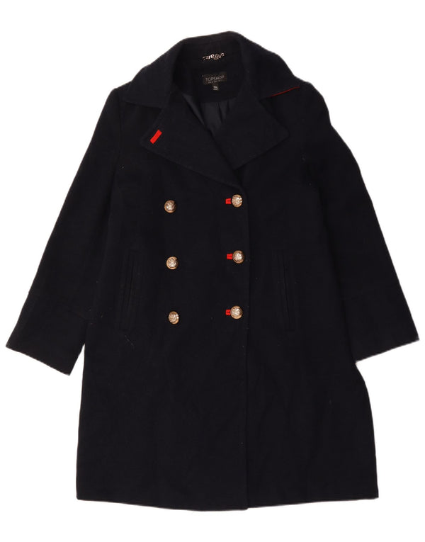 Topshop Abrigo extragrande con doble botonadura para mujer UK 6 XS Poliéster azul marino
