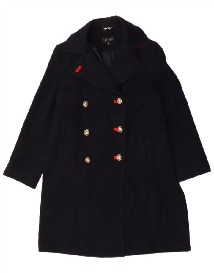Topshop Abrigo extragrande con doble botonadura para mujer UK 6 XS Poliéster azul marino