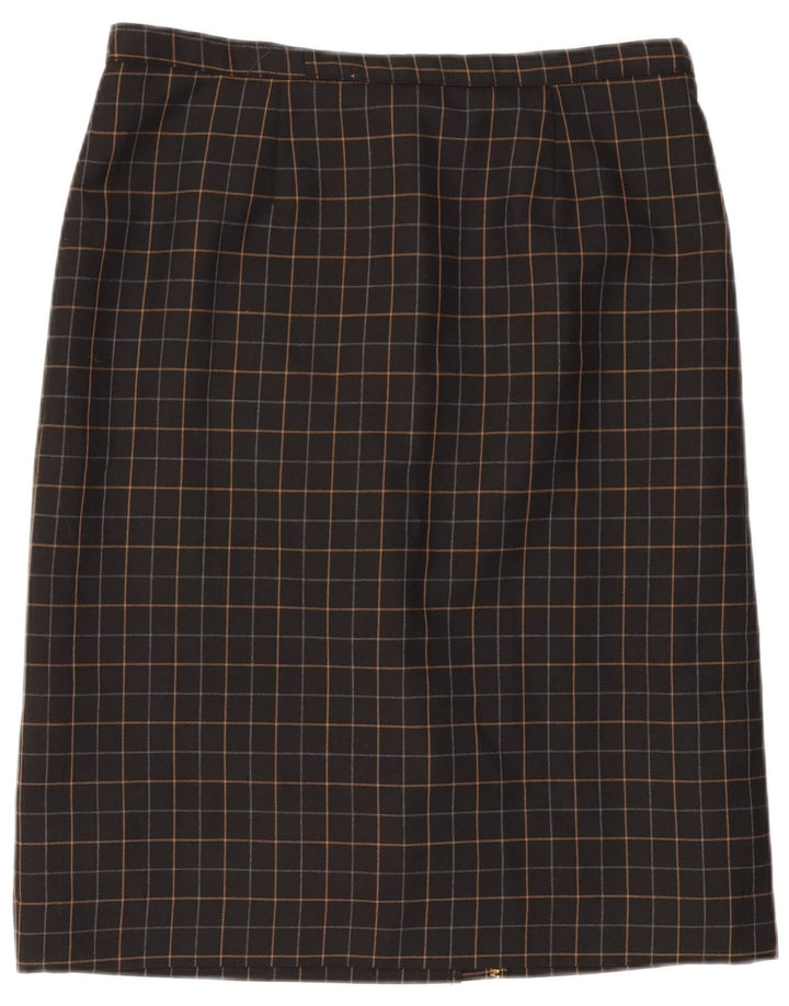 VINTAGE Falda recta para mujer W34 Cuadro negro grande