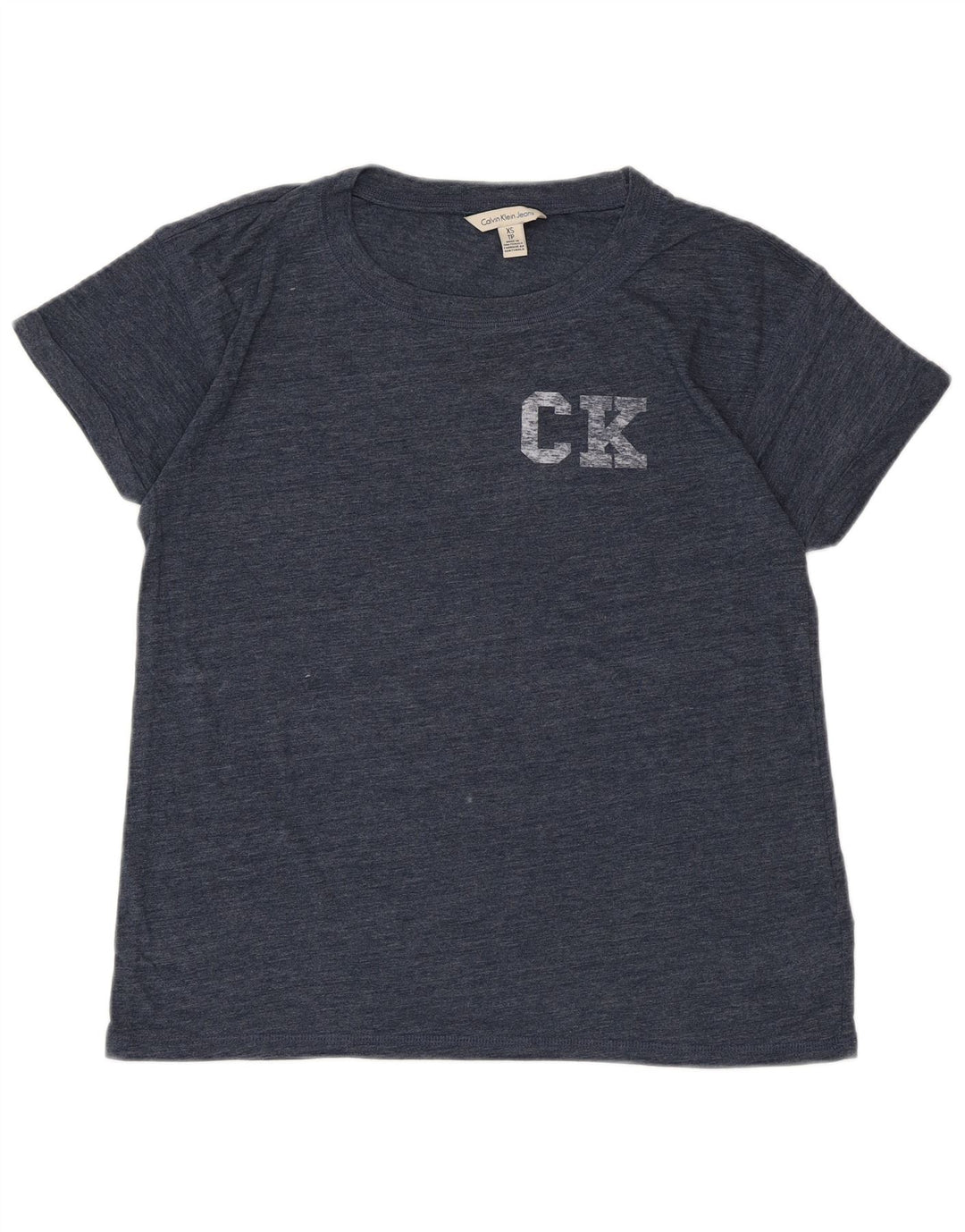 CALVIN KLEIN JEANS Camiseta gráfica para mujer Top UK 6 XS Azul marino moteado