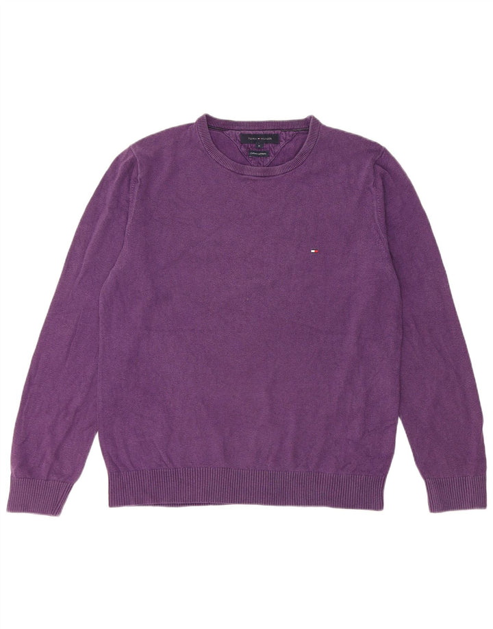 Tommy Hilfiger Jersey con Cuello Redondo para Hombre de algodón Morado Medio