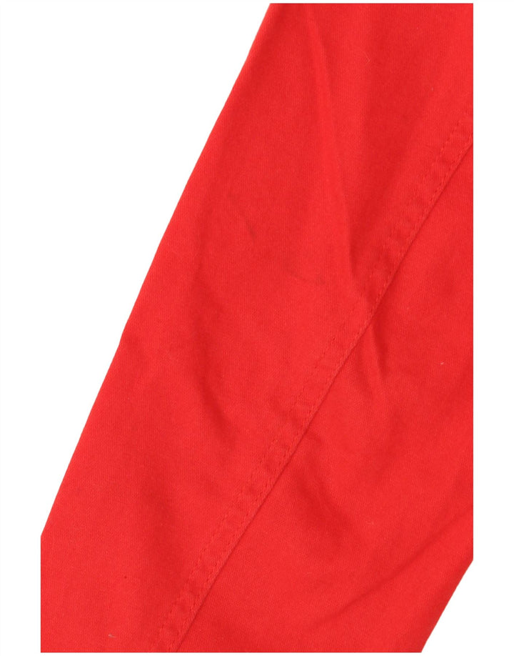 Vintage mujer 6 botón Blazer chaqueta Reino Unido 12 algodón rojo medio