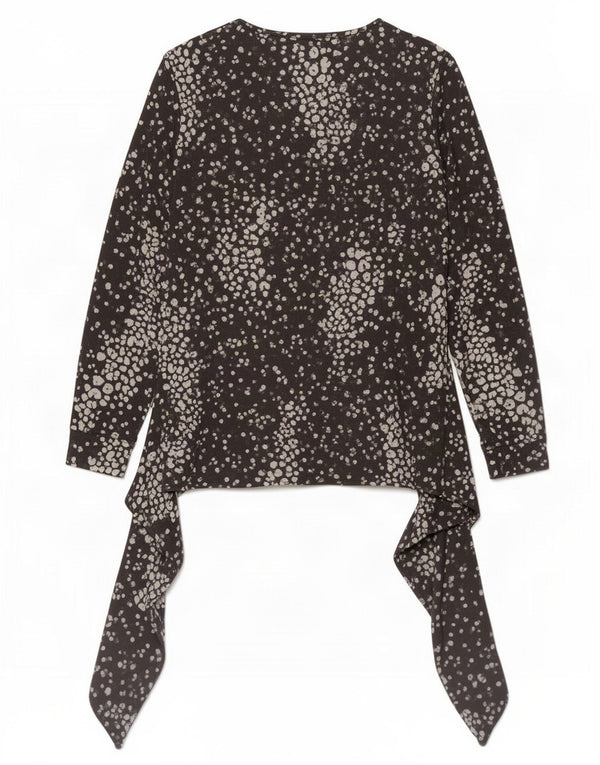 Marks & Spencer Blusa de manga larga para mujer UK 46 Large Black Spotted