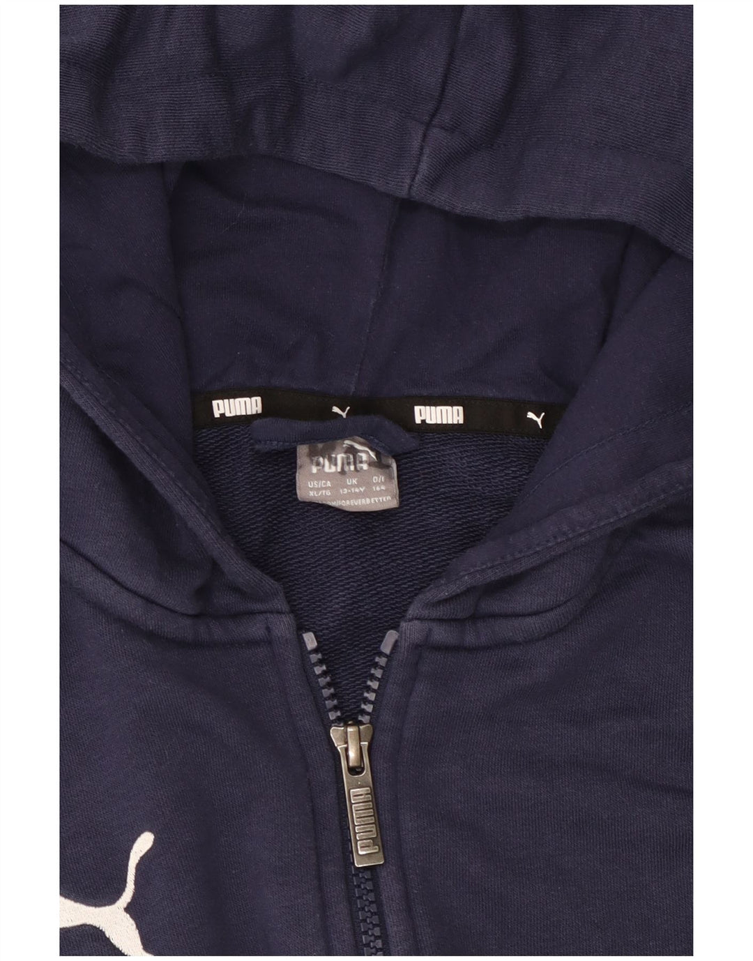 Puma Sudadera con capucha y cremallera para niño 13-14 años Azul marino