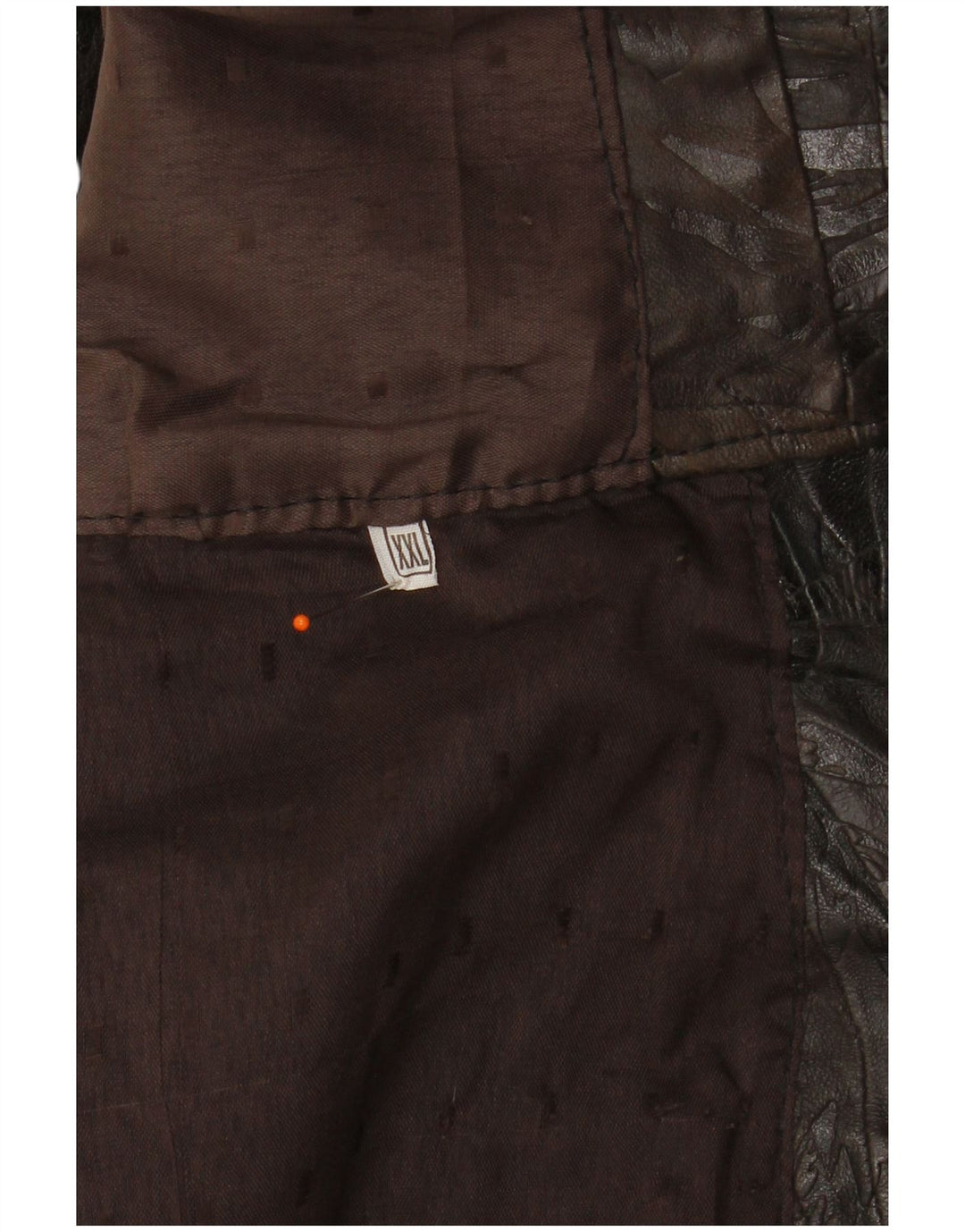 VINTAGE Chaleco de cuero para hombre 2XL Patchwork marrón