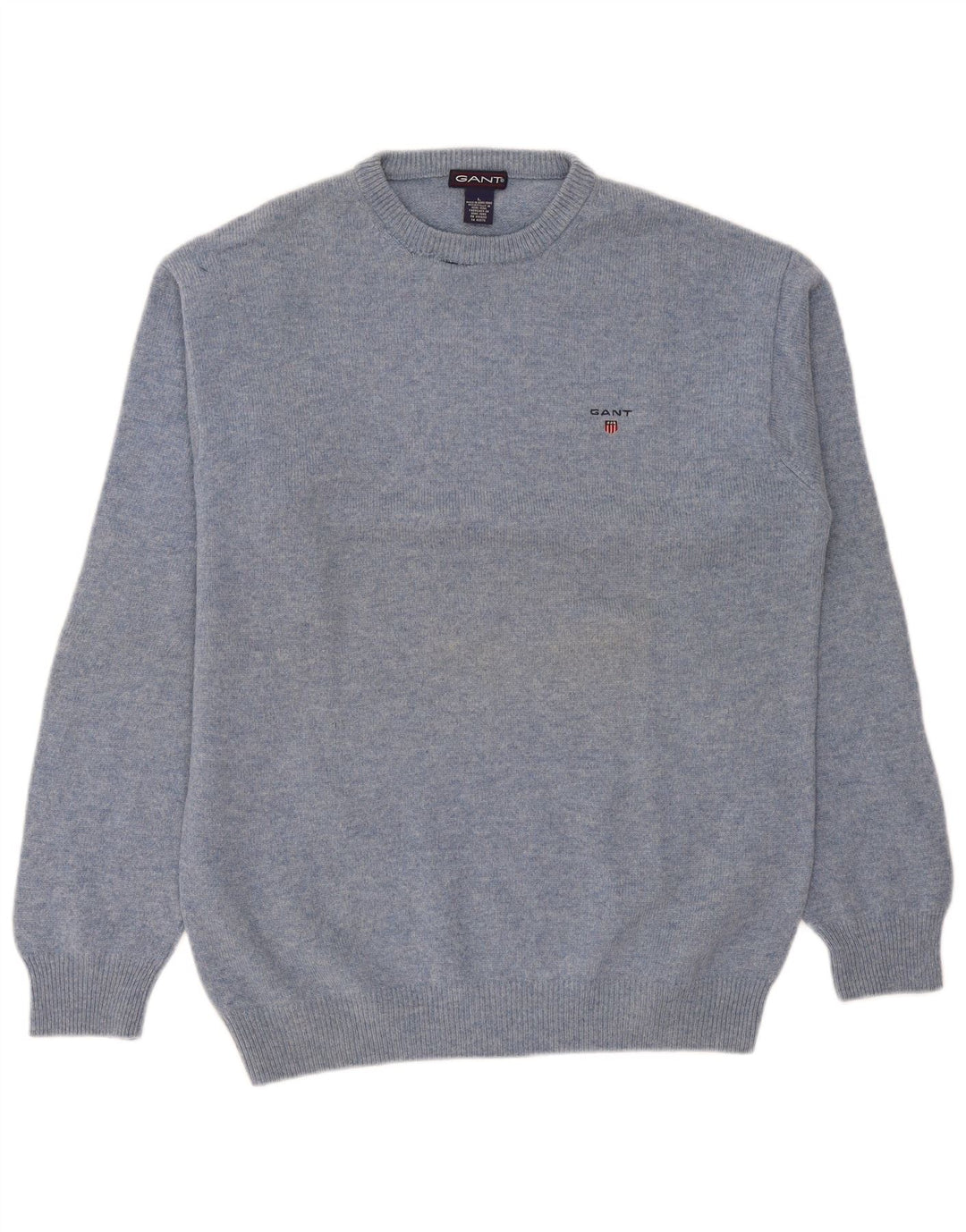 Gant Jersey De Cuello Redondo Para Hombre Jersey De Lana De Cordero Azul Grande