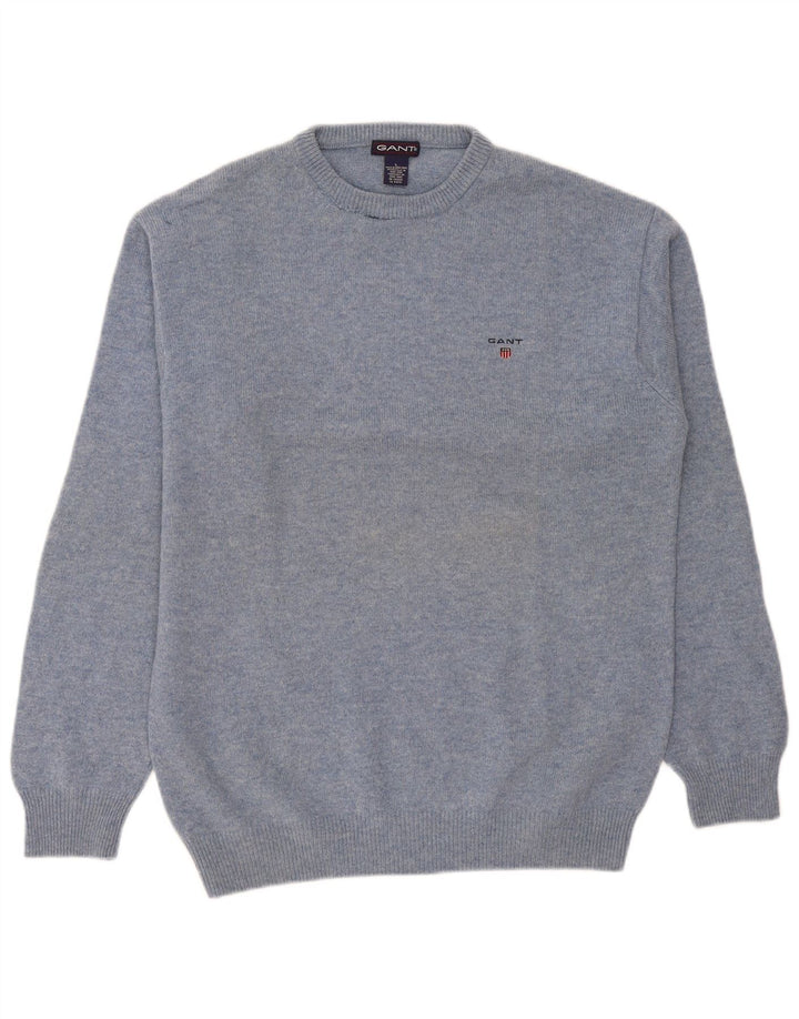Gant Jersey De Cuello Redondo Para Hombre Jersey De Lana De Cordero Azul Grande