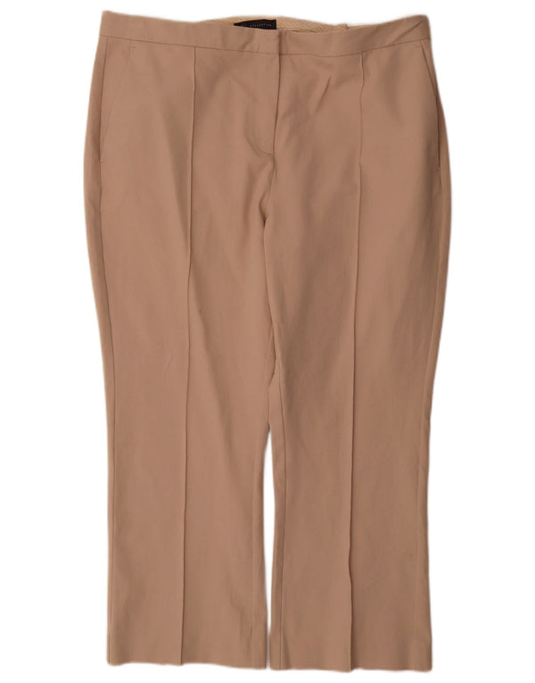 Marks & Spencer Pantalones Cortos de Cintura Alta para Mujer UK 20 2XL W38 L26 Beige
