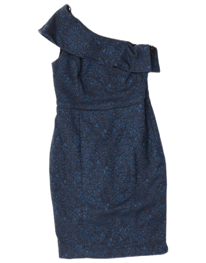 Next Vestido de un hombro para mujer UK 40 Small Blue Paisley