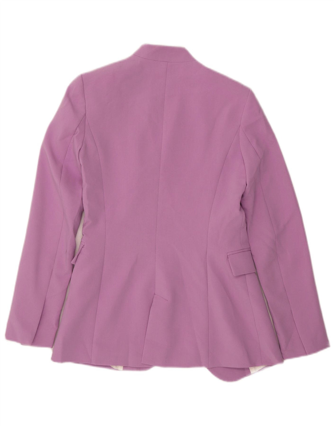 Zara Mujer Chaqueta Americana Abierta UK 6 XS Poliéster Púrpura