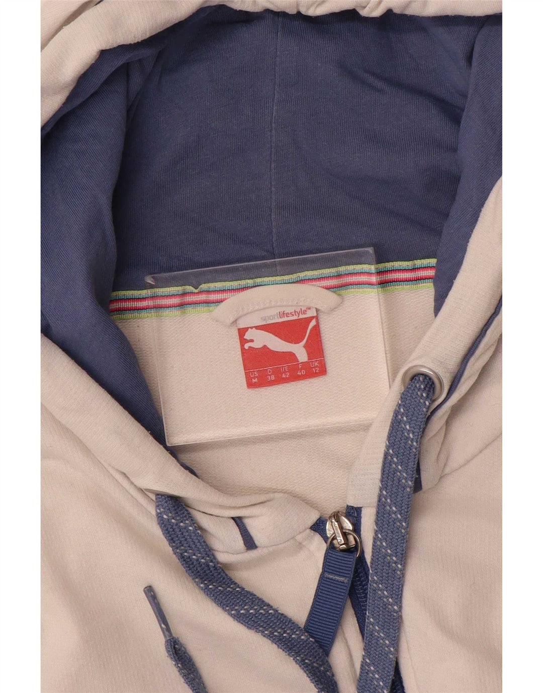 Puma Sudadera con capucha y cremallera para mujer UK 12 Medium White