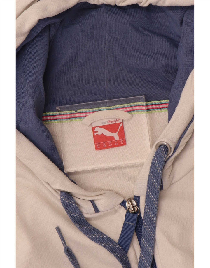 Puma Sudadera con capucha y cremallera para mujer UK 12 Medium White