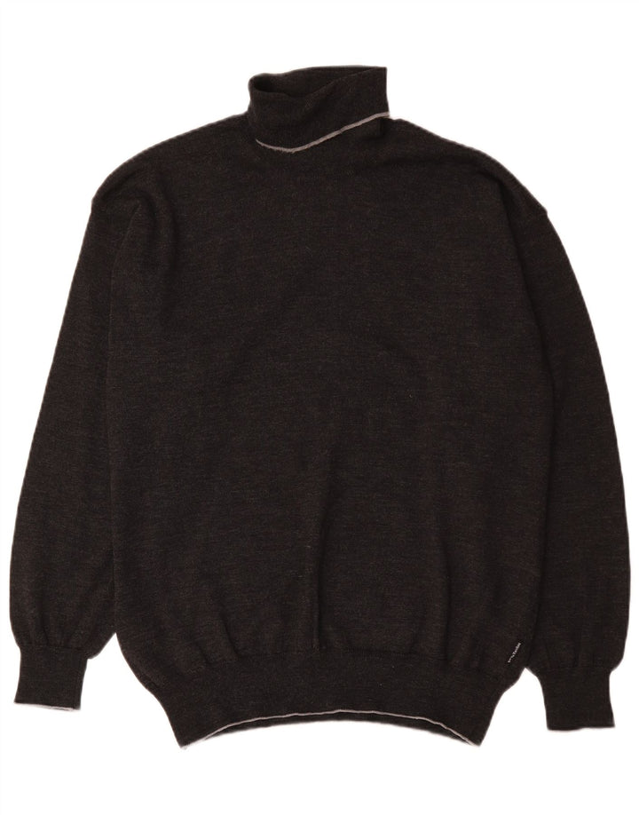 Sergio Tacchini Jersey con cuello vuelto para hombre, talla grande, gris