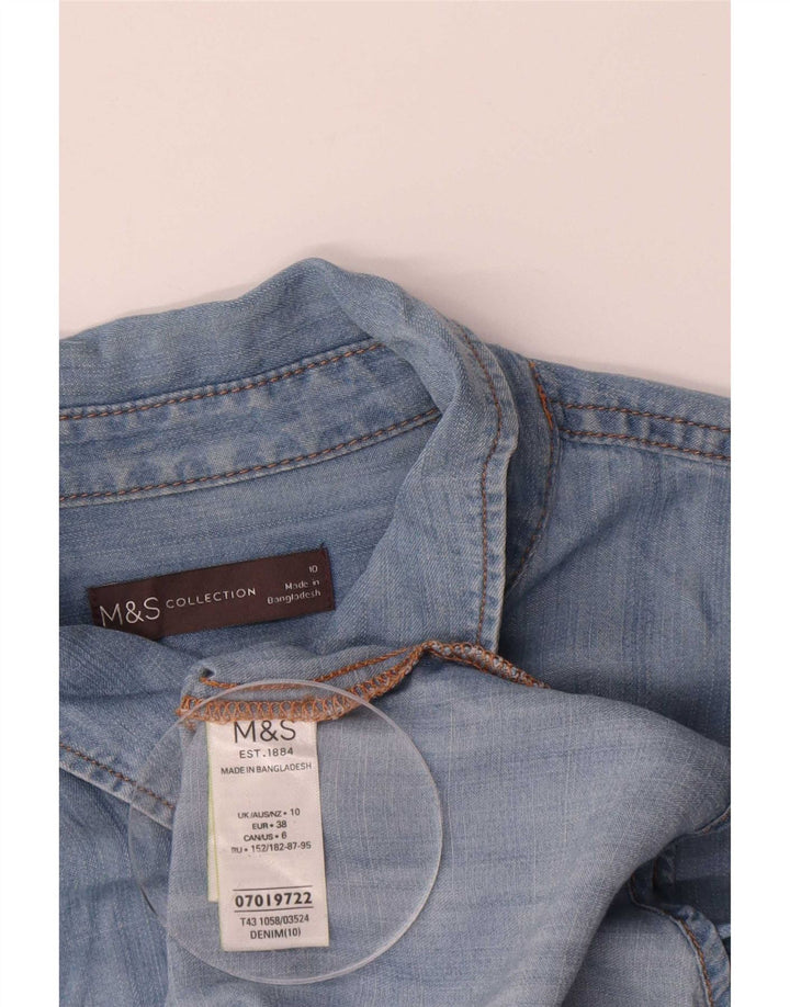Marks & Spencer Camisa vaquera extragrande para mujer UK 10 Small Blue Lyocell