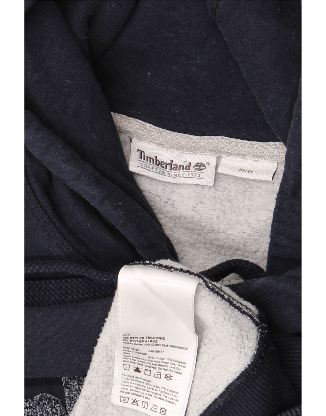 TIMBERLAND Jersey con capucha gráfica para hombre de algodón azul marino mediano