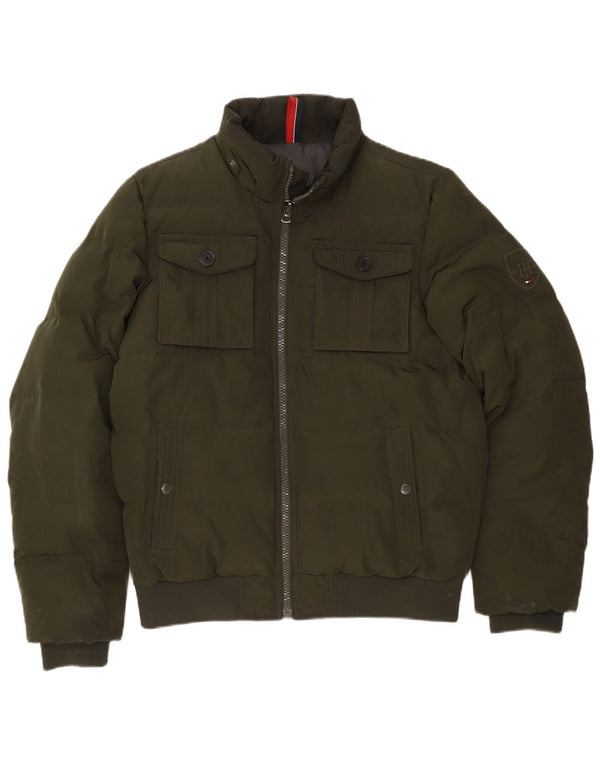 Tommy Hilfiger Chaqueta acolchada para hombre UK 38 Poliéster verde medio