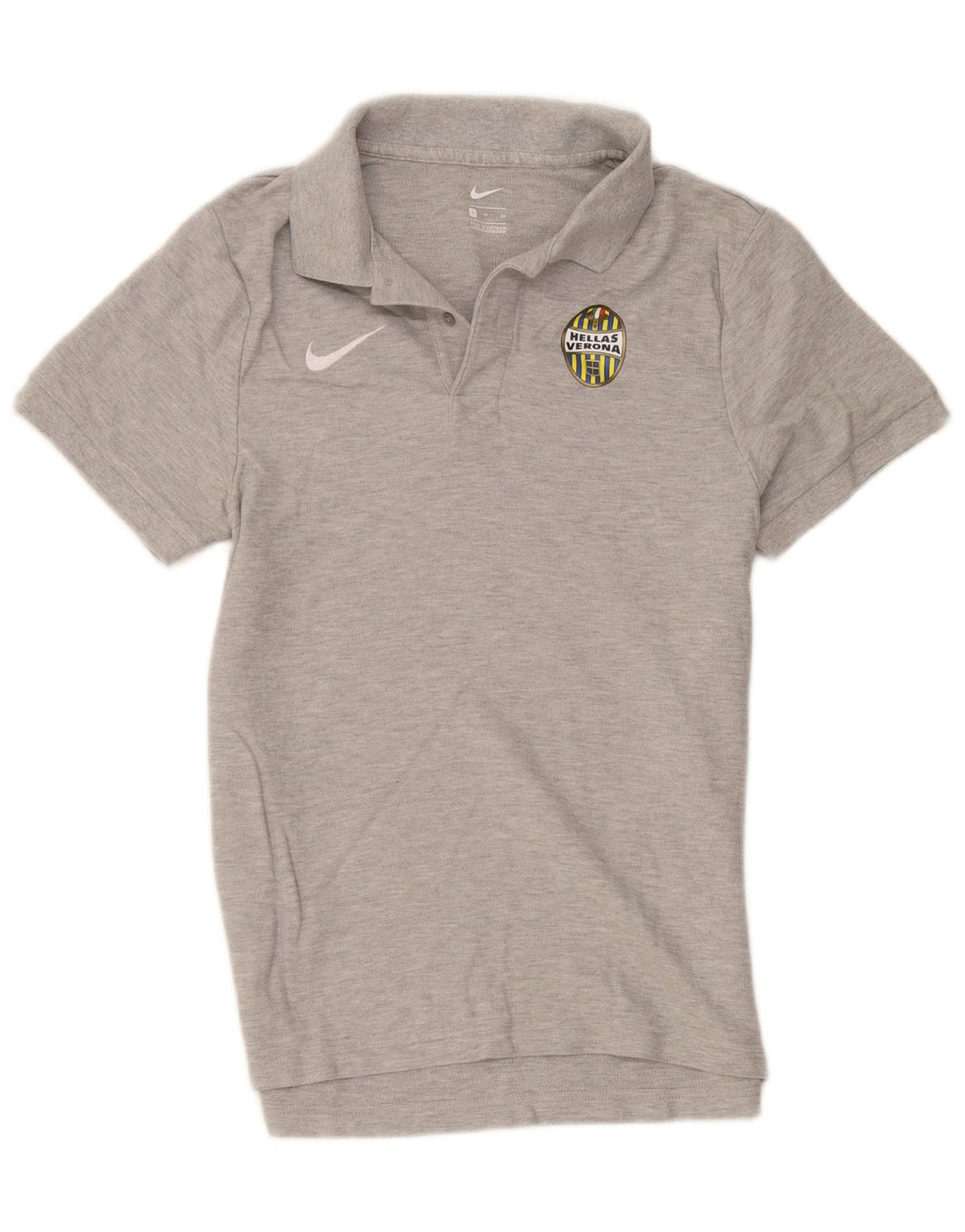 Nike HELLAS VERONA Polo gráfico para hombre pequeño de algodón gris