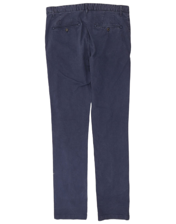 Zara Mens Slim Chino Pantalones EU 44 Large W34 L34 Azul Marino