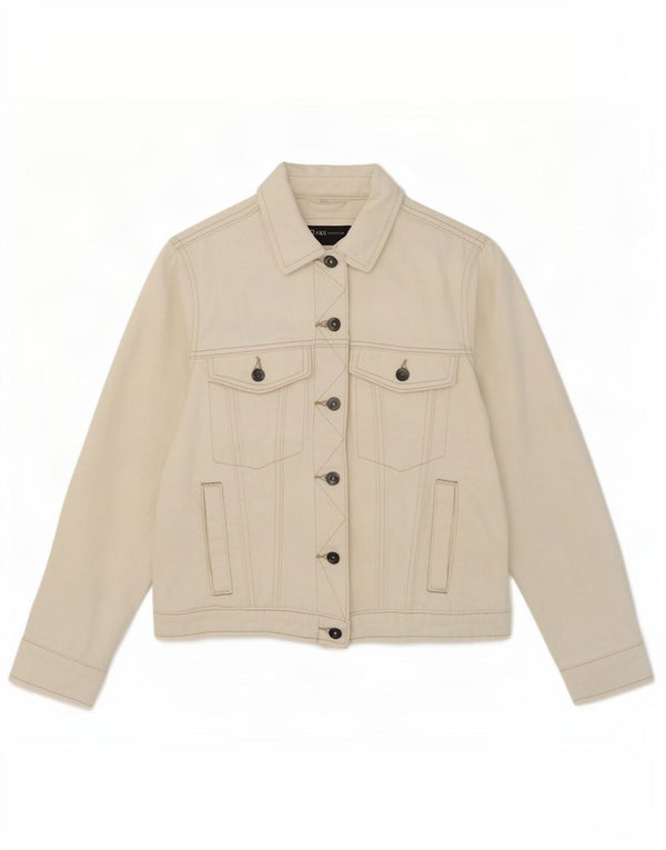Marks & Spencer Chaqueta Vaquera para Mujer UK 8 Small Algodón Blanco