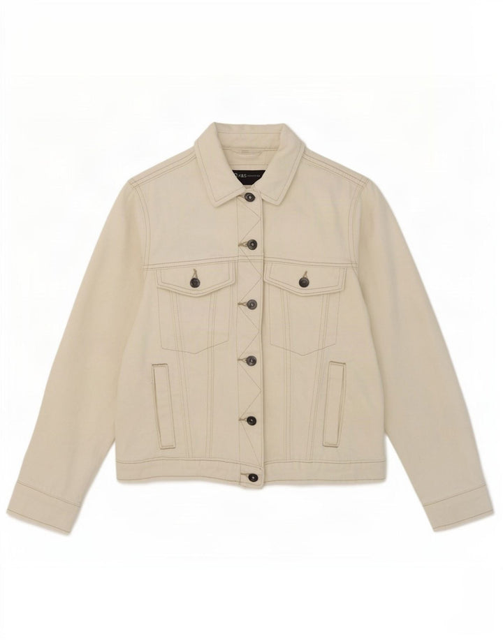 Marks & Spencer Chaqueta Vaquera para Mujer UK 8 Small Algodón Blanco